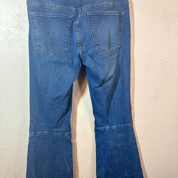 Free People Penny Pull On Denim Flare Jeans Size 26 Wide Leg - Picture 5 of 8